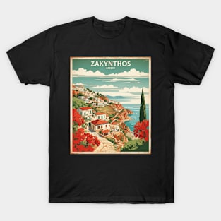 Zakynthos Greece Tourism Vintage Poster T-Shirt